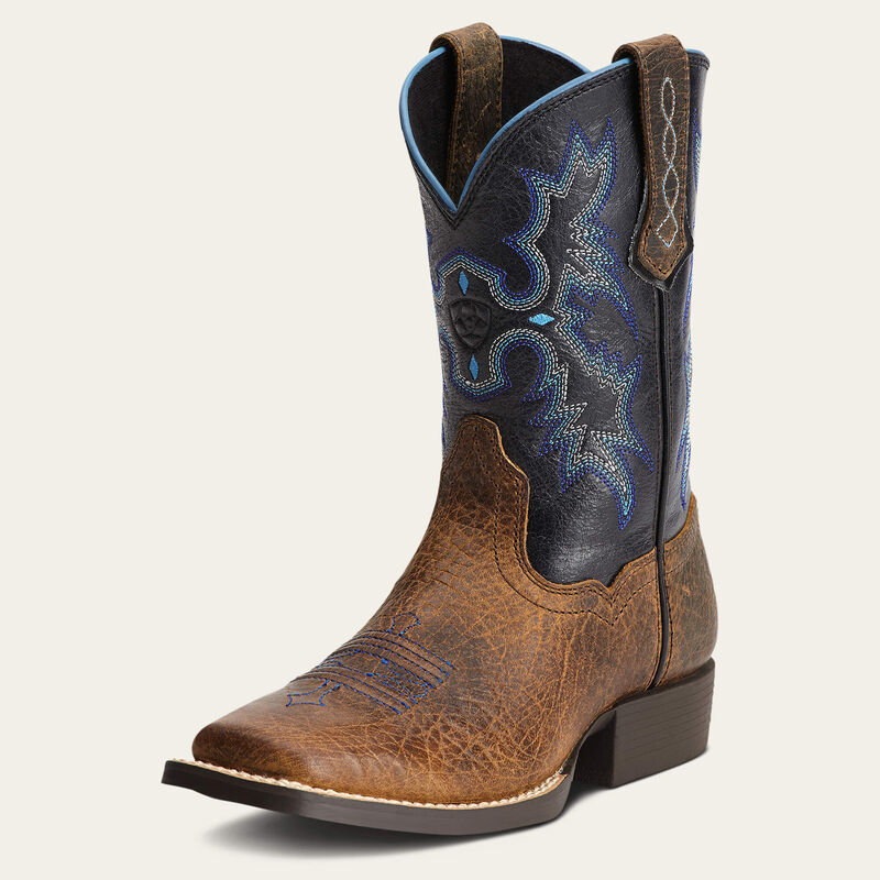 Ariat Tombstone Wide Sq Toe Youth Western Boot - Earth/Black