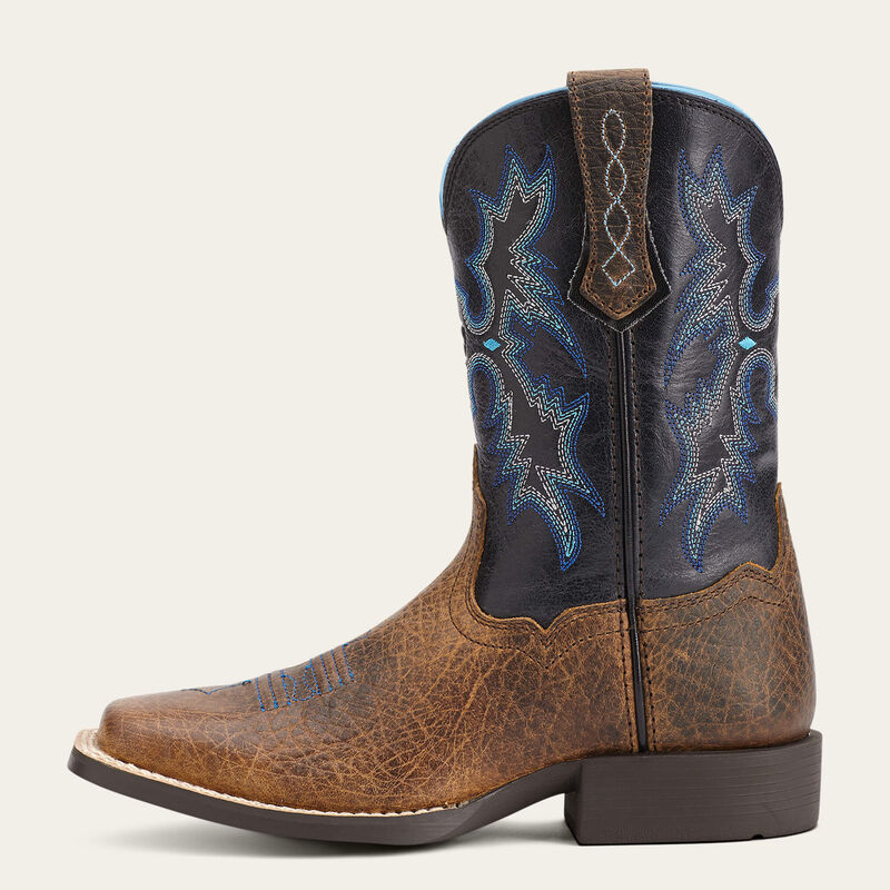 Ariat Tombstone Wide Sq Toe Youth Western Boot - Earth/Black