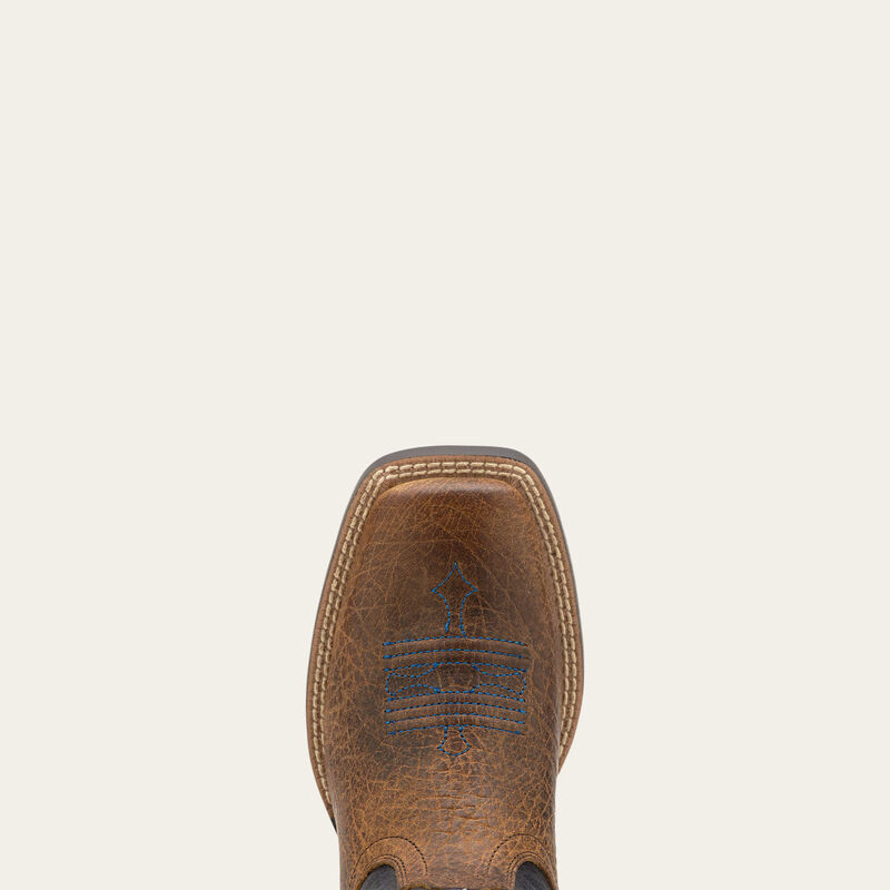 Ariat Tombstone Wide Sq Toe Youth Western Boot - Earth/Black