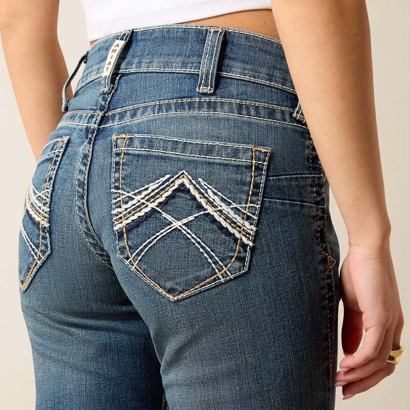 Ariat REAL Mid Rise Stretch Whipstitch Ladies Bootcut Jeans