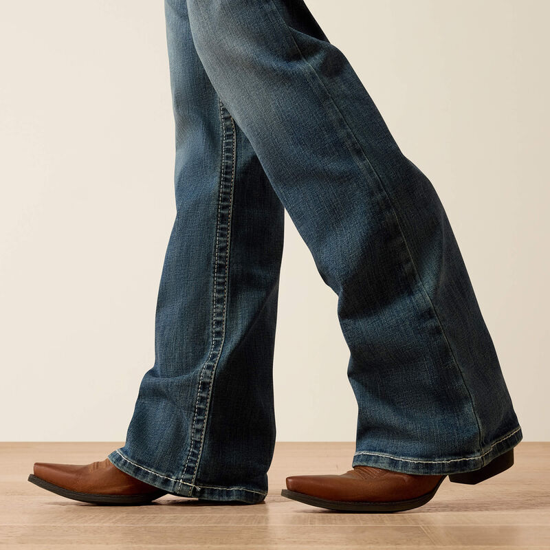 Ariat REAL Mid Rise Stretch Whipstitch Ladies Bootcut Jeans