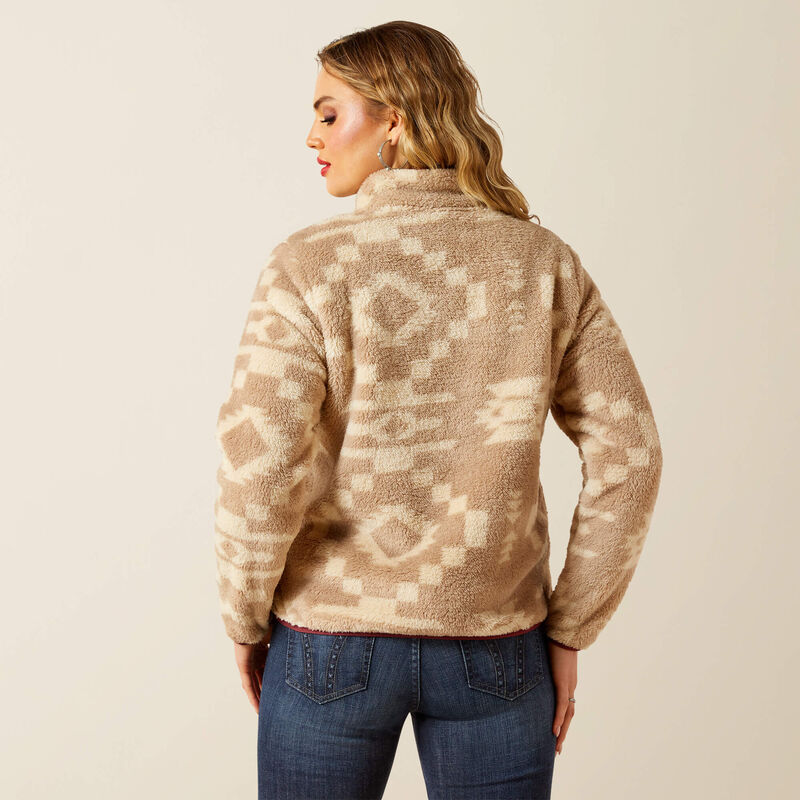 Ariat Berber Snap Front Ladies Sweatshirt - Lone Ridge Print