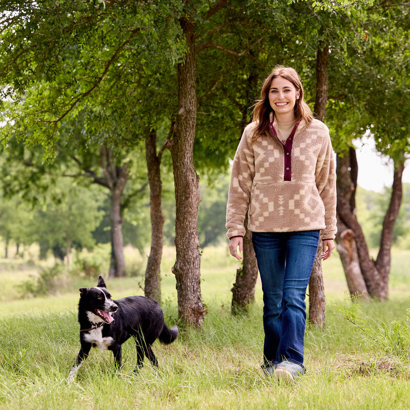 Ariat Berber Snap Front Ladies Sweatshirt - Lone Ridge Print