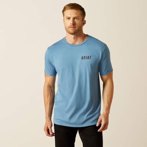 Ariat Blazin Saddle Mens Tee - Coronet Blue