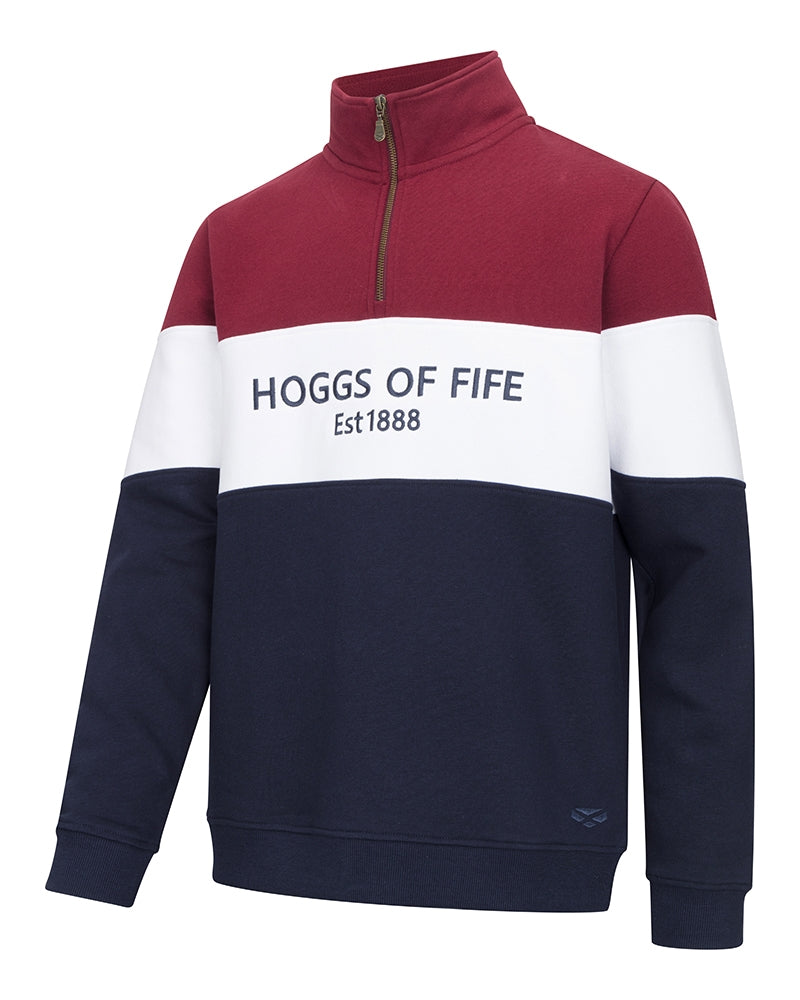 Hoggs of Fife Dumfries 1888 1/4 Zip Sweatshirt - Burgundy