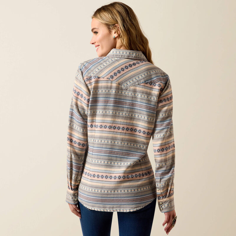 Ariat Ladies Arizona Western Snap Shirt - Ombre Blue