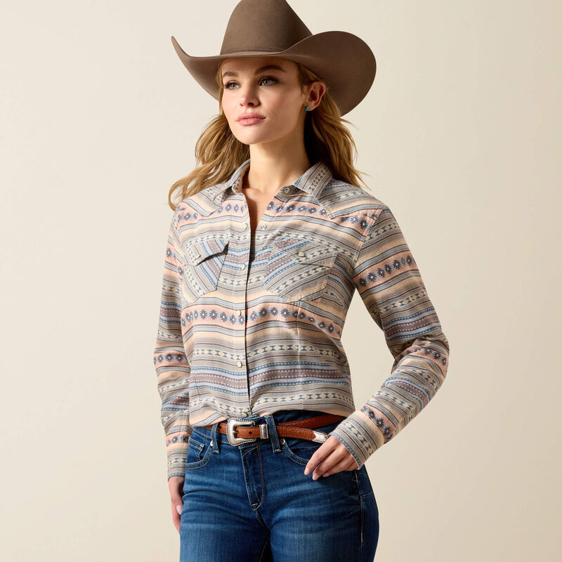 Ariat Ladies Arizona Western Snap Shirt - Ombre Blue