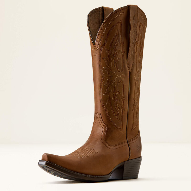 Ariat Heritage X Toe Elastic Calf Ladies Western Boot - Distressed Brown