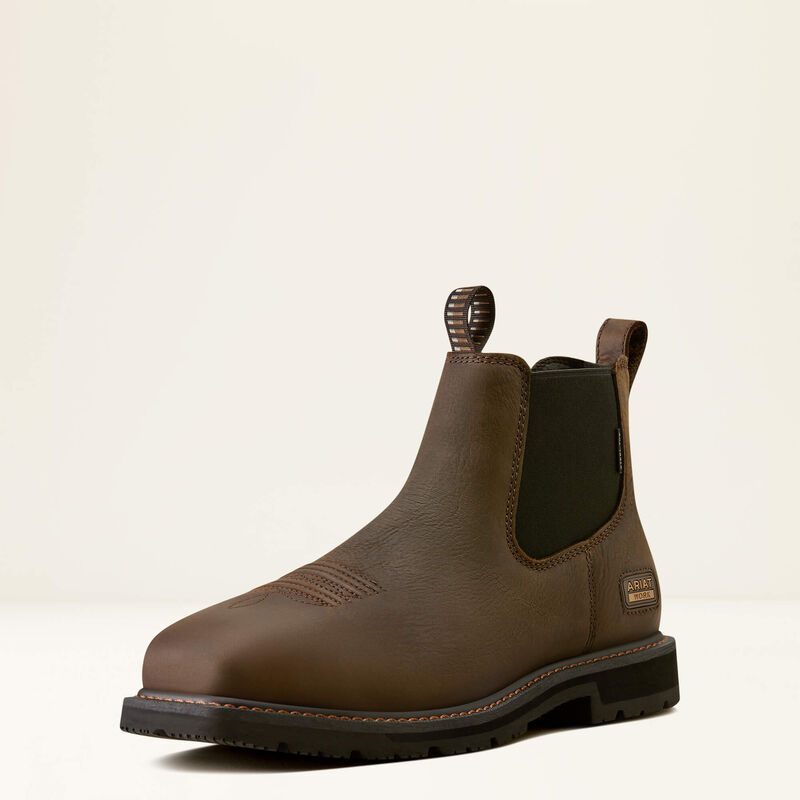 Ariat Groundrancher Wide Square Toe Steel Toe Boot - Dark Brown
