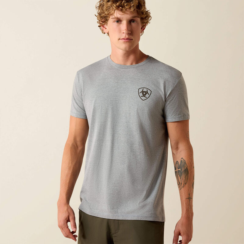 Ariat Banner Badge Mens T Shirt - Iceberg