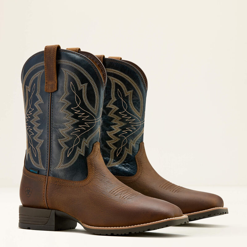Ariat Hybrid Ranchwork H20 Mens Western Boot - Tavern Taupe/Dark Denim