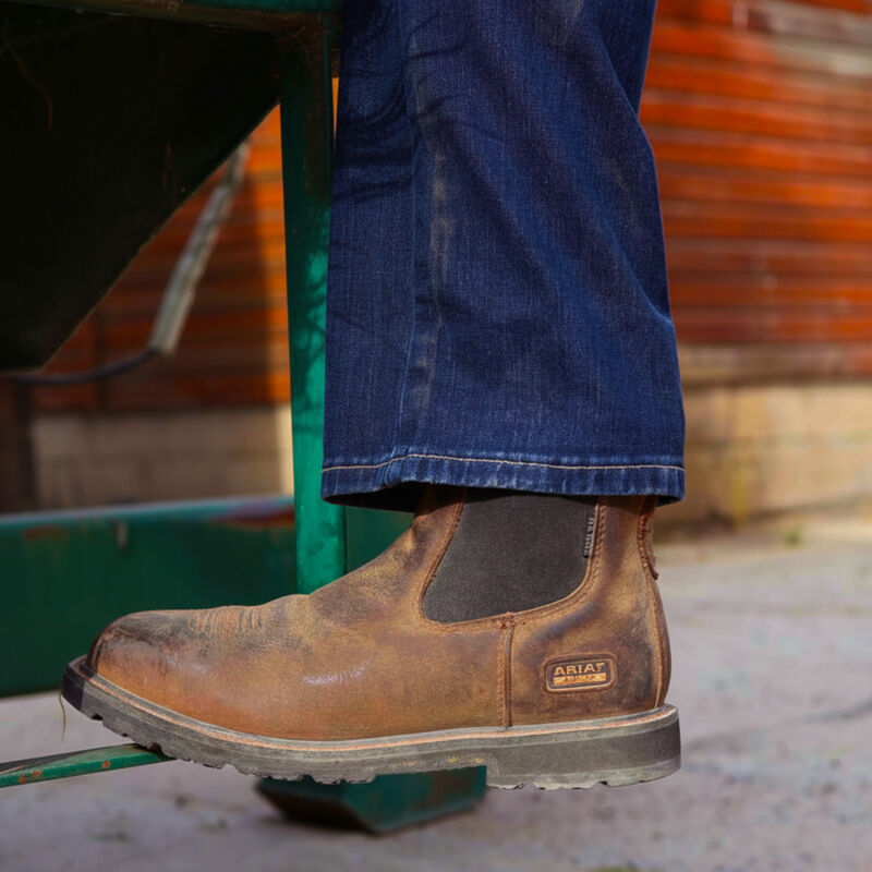 Ariat Groundrancher Wide Square Toe Steel Toe Boot - Dark Brown