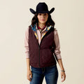 Ariat Ladies Dilon 2.0 Reversable Insulated Gilet - Choc Plum/Southwest Lakeside