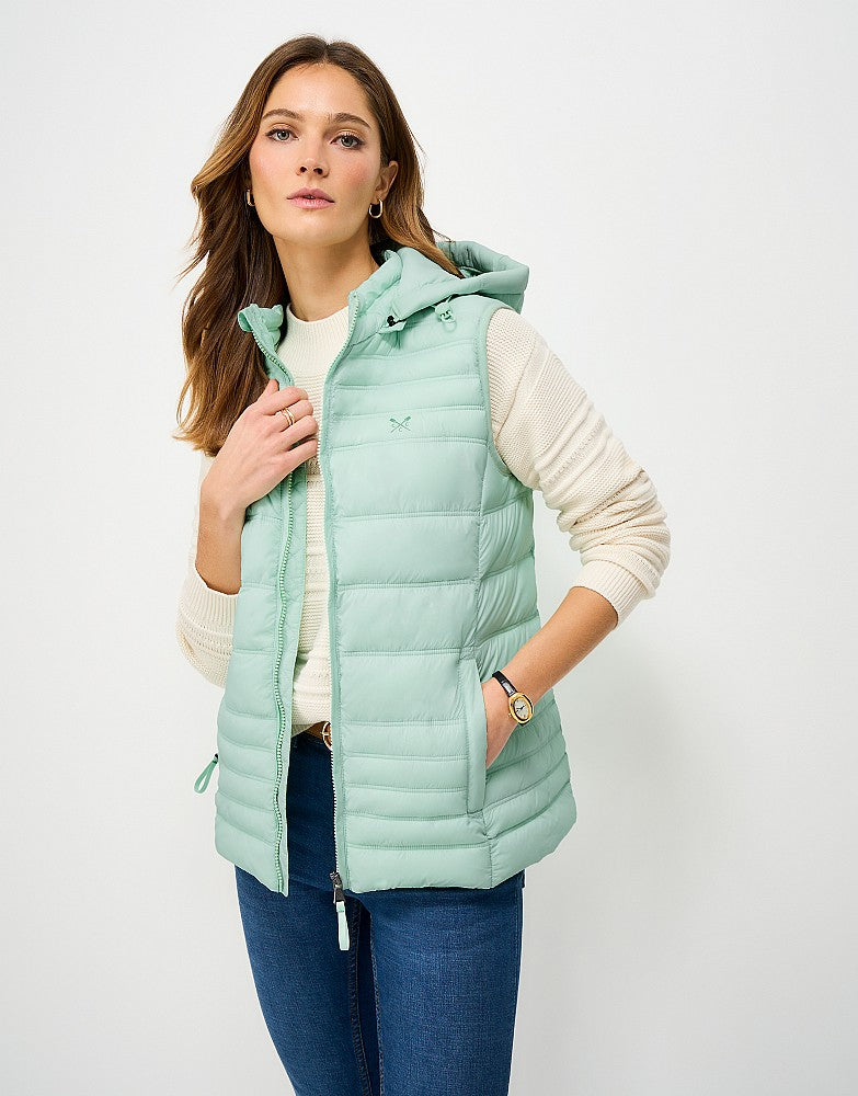Crew Lightweight Padded Ladies Gilet - Dusty Aqua