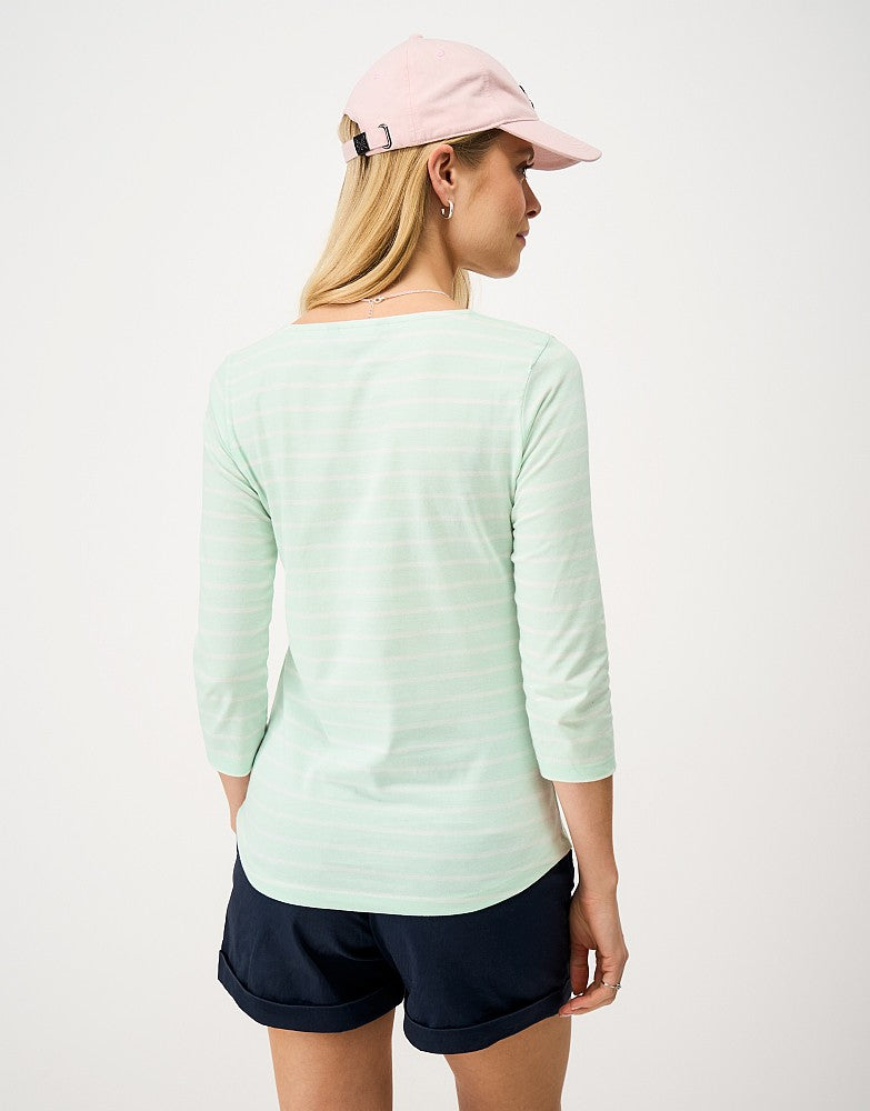 Crew Essential Breton Ladies Top - Aqua White