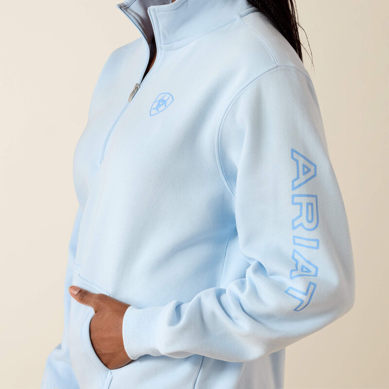 Ariat Ladies Foundation Logo 1/2 Zip - Nantucket Breeze