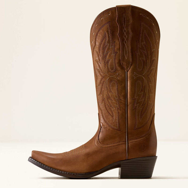 Ariat Heritage X Toe Elastic Calf Ladies Western Boot - Distressed Brown