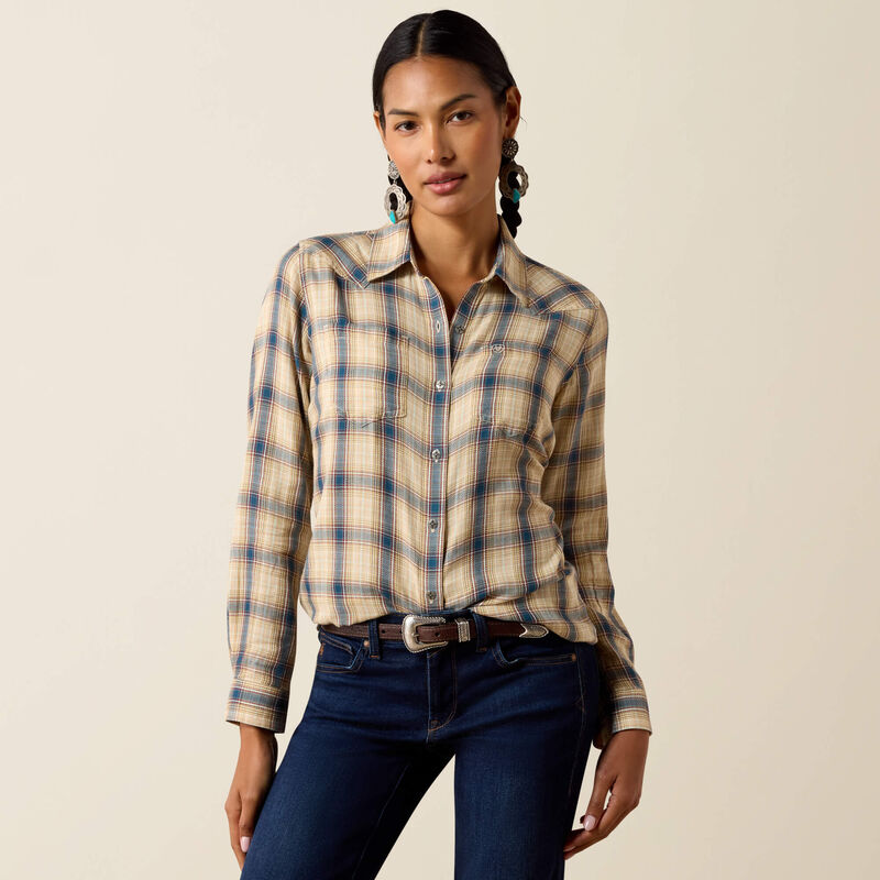 Ariat Ladies Billie Jean Western Shirt - Horzion Plaid