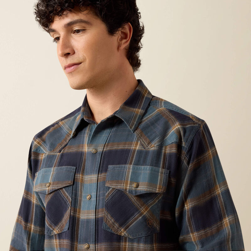 Ariat Retro Harbert Mens Western Shirt - Inkwell Plaid