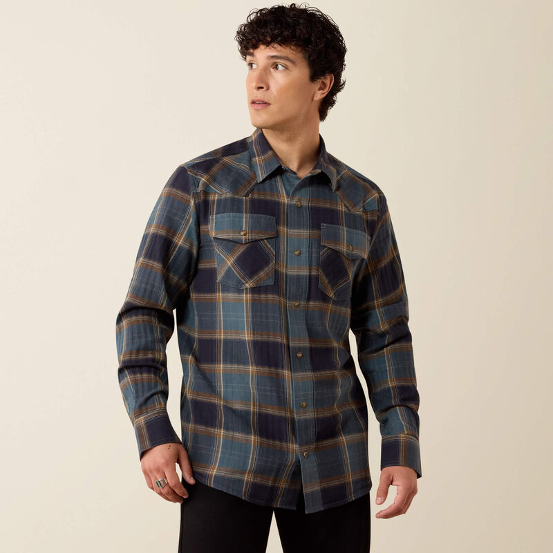 Ariat Retro Harbert Mens Western Shirt - Inkwell Plaid