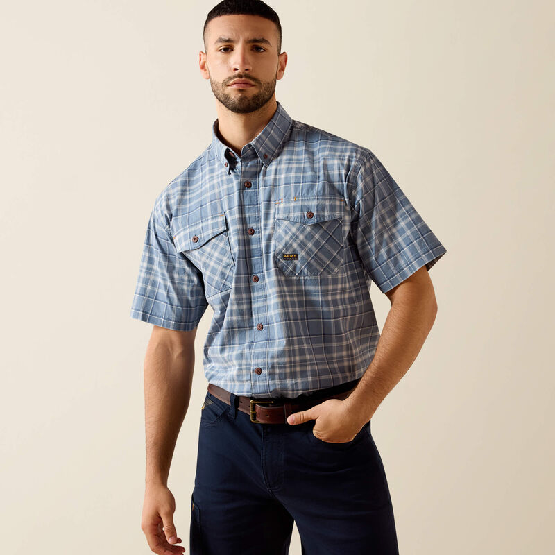 Ariat Rebar Made Tough Durastretch Mens Work Shirt - Dark Denim