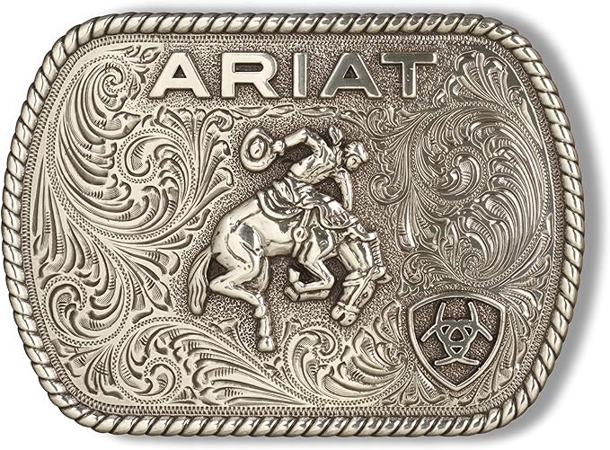 Ariat Rectangle Antique Silver Rodeo Buckle