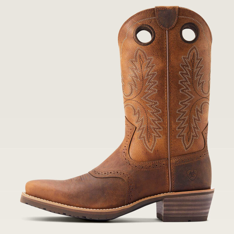 Ariat Hybrid Roughstock Sq Toe Mens Western Boot - Sorrell Crunch